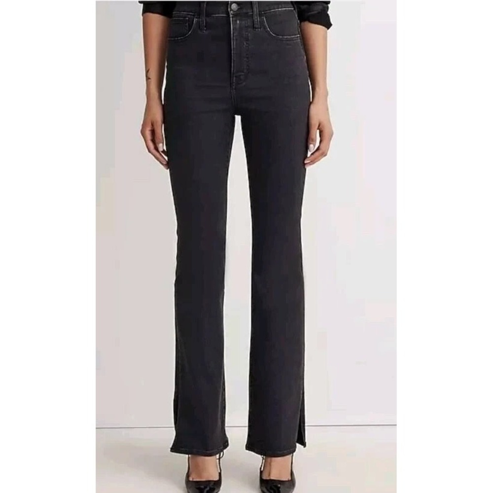 Madewell Women's Roadtripper Skinny Flare Jeans Size 28 Black High Rise Stretch